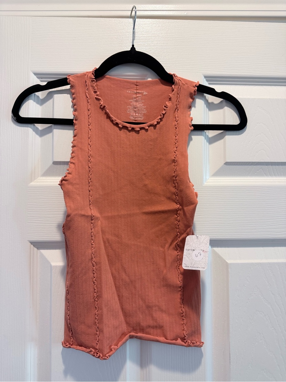Free People Ribbed Tank in Orange